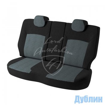 6 499 р. Чехлы для сидений Lord Autofashion Дублин (жаккард, 60/40, 2 горба)  Chevrolet Lanos  T100 (2002-2017) (Чёрный, вставка Сеул серый). Увеличить фотографию 1