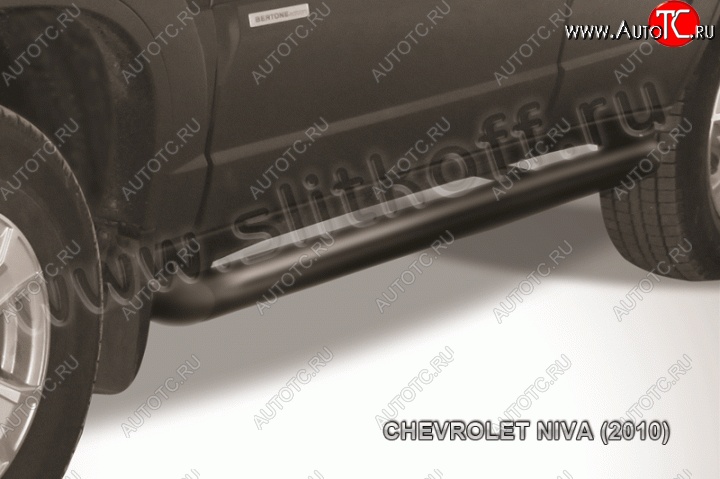 8 349 р. Защита порогов d76 труба Slitkoff Chevrolet Niva 2123 рестайлинг (2009-2020) (Нержавейка, Полированная)