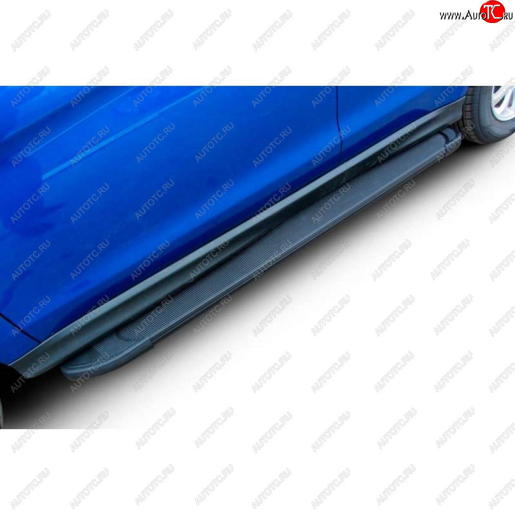 13 699 р. Пороги алюминиевые Slitkoff Chevrolet Niva 2123 рестайлинг (2009-2020) (Optima Black )