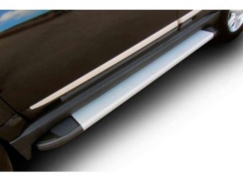 13 699 р. Пороги алюминиевые Slitkoff  Chevrolet Niva  2123 (2009-2020) (Optima Silver). Увеличить фотографию 1