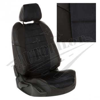 7 499 р. Чехлы сидений AUTOPILOT Алькантара () Chevrolet Spark M300 2-ой рестайлинг (2020-2022) (Черный + Черный). Увеличить фотографию 1