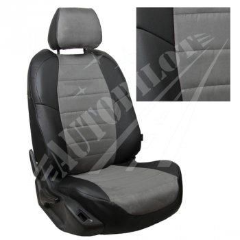 13 449 р. Чехлы сидений AUTOPILOT Алькантара ()  Chevrolet Spark  M300 (2010-2022) (Черный + Серый). Увеличить фотографию 1