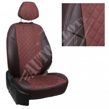 13 999 р. Чехлы сидений AUTOPILOT Алькантара Ромб (задние спинка и сиденье 60/40  Chevrolet Spark  M300 (2010-2022) (Шоколад + Шоколад). Увеличить фотографию 1