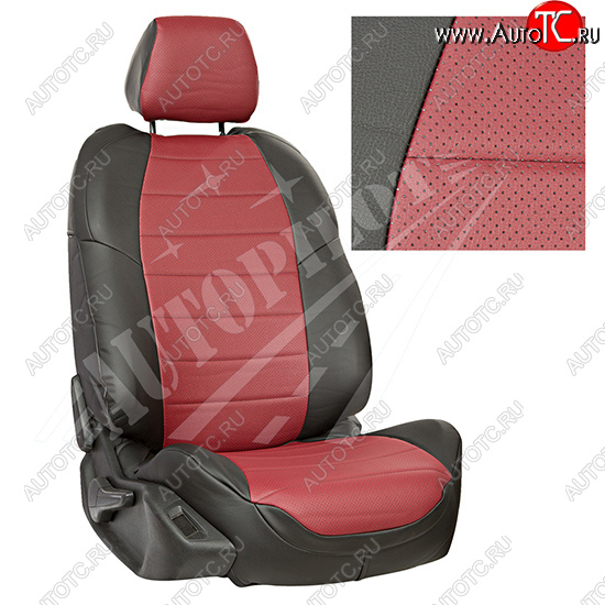 13 849 р. Чехлы сидений AUTOPILOT Экокожа (задние спинка и сиденье 40/60)  Chevrolet Spark  M300 (2010-2022) (Черный + Бордовый)