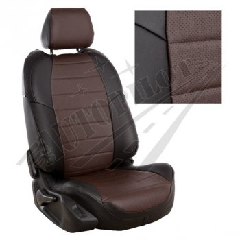 13 449 р. Чехлы сидений AUTOPILOT Экокожа (задние спинка и сиденье 40/60)  Chevrolet Spark  M300 (2010-2022) (Черный + Шоколад). Увеличить фотографию 1