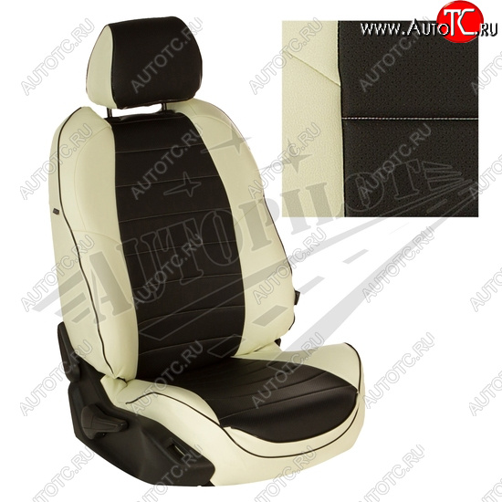 13 449 р. Чехлы сидений AUTOPILOT Экокожа (задние спинка и сиденье 40/60)  Chevrolet Spark  M300 (2010-2022) (Белый + Черный)