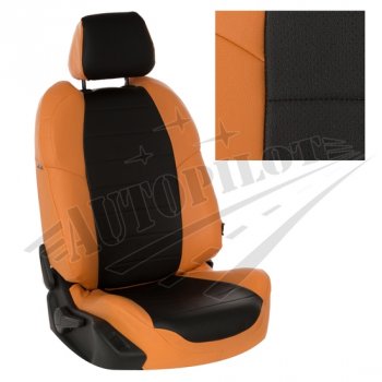 13 449 р. Чехлы сидений AUTOPILOT Экокожа (задние спинка и сиденье 40/60)  Chevrolet Spark  M300 (2010-2022) (Оранжевый + Черный). Увеличить фотографию 1