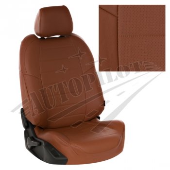 13 449 р. Чехлы сидений AUTOPILOT Экокожа (задние спинка и сиденье 40/60)  Chevrolet Spark  M300 (2010-2022) (Коричневый + Коричневый). Увеличить фотографию 1