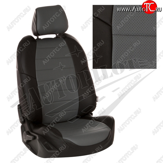 7 249 р. Чехлы сидений AUTOPILOT Экокожа (задние спинка и сиденье 40/60)  Chevrolet Spark  M300 (2010-2022) (Черный + Серый)