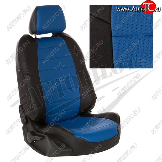 13 449 р. Чехлы сидений AUTOPILOT Экокожа (задние спинка и сиденье 40/60)  Chevrolet Spark  M300 (2010-2022) (Черный + Синий)