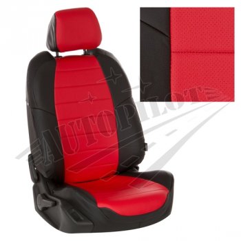 13 449 р. Чехлы сидений AUTOPILOT Экокожа (задние спинка и сиденье 40/60)  Chevrolet Spark  M300 (2010-2022) (Черный + Красный). Увеличить фотографию 1