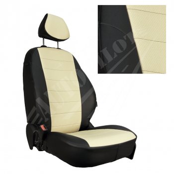 13 449 р. Чехлы сидений AUTOPILOT Экокожа (задние спинка и сиденье 40/60)  Chevrolet Spark  M300 (2010-2022) (Черный + бежевый). Увеличить фотографию 1