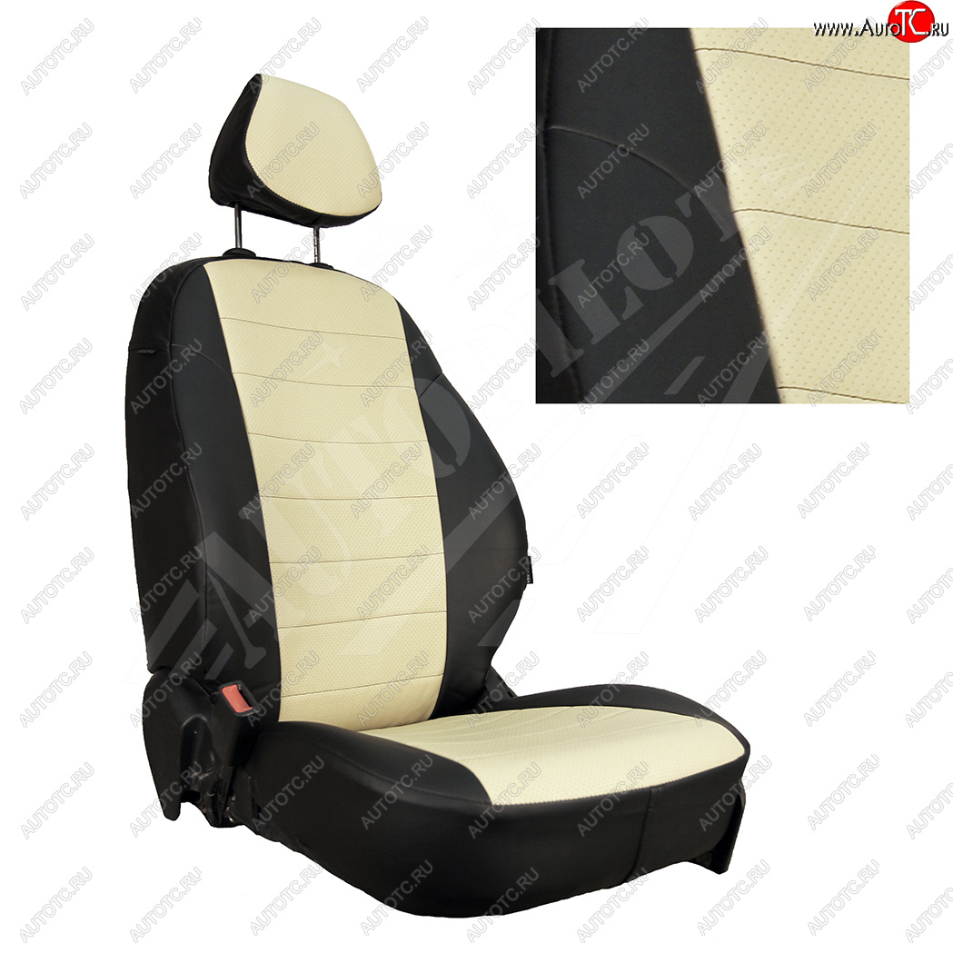 13 449 р. Чехлы сидений AUTOPILOT Экокожа (задние спинка и сиденье 40/60)  Chevrolet Spark  M300 (2010-2022) (Черный + бежевый)