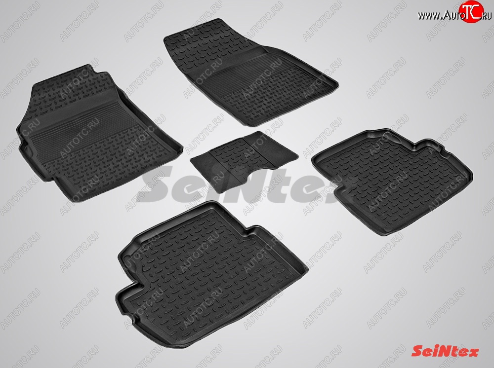 4 299 р. Износостойкие коврики в салон с высоким бортом SeiNtex Premium 4 шт. (резина)  Chevrolet Spark  M300 (2010-2015)