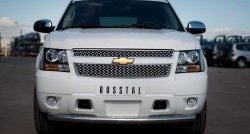 16 999 р. Одинарная защита переднего бампера Russtal диаметром 76 мм (рестайлинг)  Chevrolet Tahoe  GMT900 (2006-2013). Увеличить фотографию 1