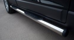 18 799 р. Защита порогов с пластиковыми вставками для ног из круглой трубы диаметром 76 мм (дорестайлинг) Russtal  Chevrolet Tahoe  GMT900 (2006-2013) (Защита порогов с со скосами на торцах (вариант 1)). Увеличить фотографию 2