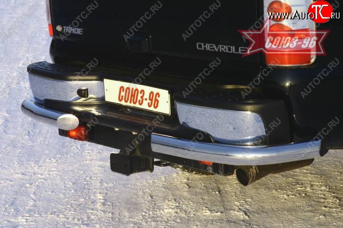 17 999 р. Защита заднего бампера из боковых уголков (дорестайлинг) Souz-96 (d76) Chevrolet Tahoe GMT900 5 дв. (2006-2013)