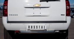 16 999 р. Короткая защита Russtal заднего бампера из трубы диаметром 76 мм (рестайлинг) Chevrolet Tahoe GMT900 5 дв. (2006-2013). Увеличить фотографию 1