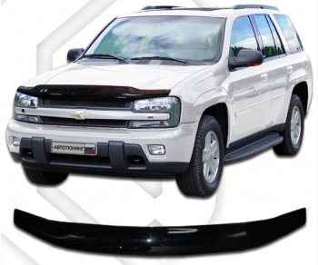 1 999 р. Дефлектор капота CA-Plastic  Chevrolet Trailblazer  GMT360 (2006-2012) (Classic черный, Без надписи). Увеличить фотографию 1