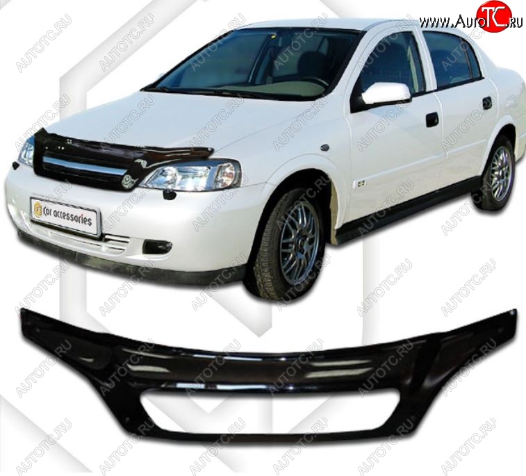 2 059 р. Дефлектор капота CA-Plastic exclusive  Chevrolet Viva (2005-2008) (Classic черный, Без надписи)