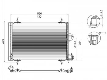 6 549 р. Радиатор кондиционера SAT CITROEN Berlingo M59 рестайлинг (2002-2012). Увеличить фотографию 1