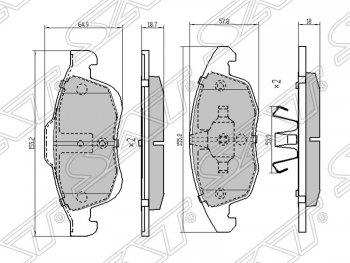 1 449 р. Комплект тормозных колодок SAT (передние) CITROEN Berlingo B9 дорестайлинг (2008-2016). Увеличить фотографию 1