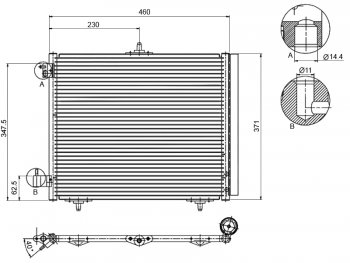 5 999 р. Радиатор кондиционера SAT Peugeot 207 WK универсал дорестайлинг (2006-2009). Увеличить фотографию 1