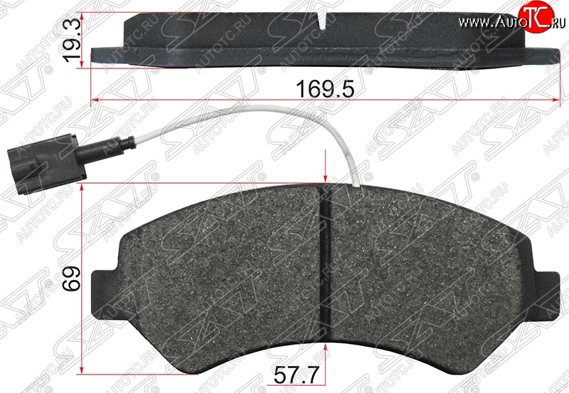 1 499 р. Колодки тормозные SAT (передние, 1 датчик износа) CITROEN Jumper 250 (2006-2014)