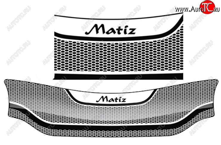 2 079 р. Дефлектор капота CA-Plastiс  Daewoo Matiz  M150 (2000-2016) (Серия Art черная)