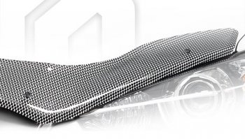 2 399 р. Дефлектор капота CA-Plastiс  Daewoo Nexia  рестайлинг (2008-2015) (Шелкография карбон-серебро). Увеличить фотографию 1