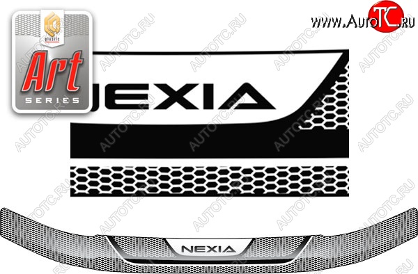 2 169 р. Дефлектор капота CA-Plastiс  Daewoo Nexia  рестайлинг (2008-2015) (Серия Art черная)