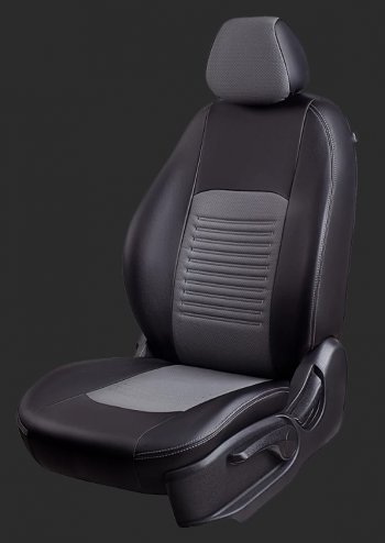Чехлы для сидений Lord Autofashion Турин (экокожа, сплошная спинка, 2 Г-образных подголовника) Daewoo Nexia рестайлинг (2008-2015)
