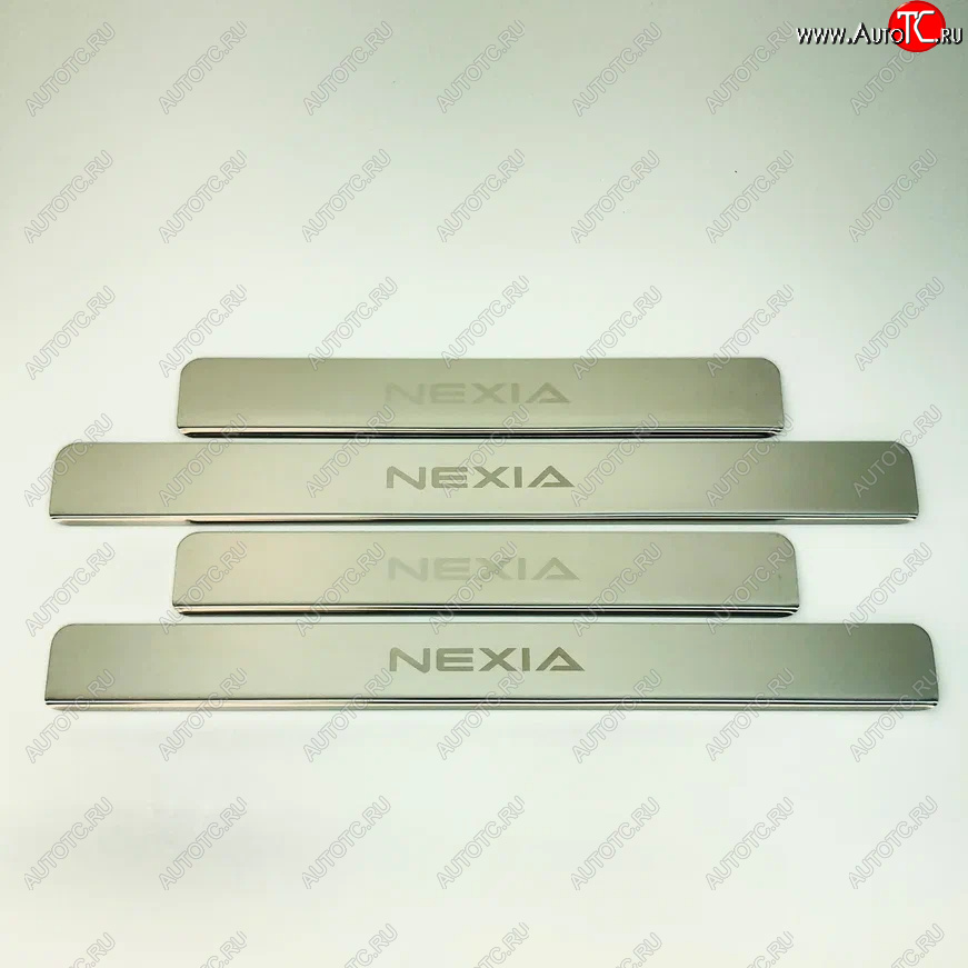 2 179 р. Накладки порожков салона INOX Daewoo Nexia рестайлинг (2008-2015) (Нержавеющая сталь)