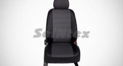 5 199 р. Чехлы для сидений (с подголовниками) SeiNtex (экокожа, серый цвет)  Daewoo Nexia  рестайлинг (2008-2015). Увеличить фотографию 2