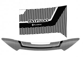 2 399 р. Дефлектор капота CA-Plastiс  Datsun mi-DO - on-DO  рестайлинг (Серия Art серебро). Увеличить фотографию 1