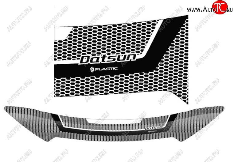 2 159 р. Дефлектор капота CA-Plastiс  Datsun mi-DO - on-DO  рестайлинг (Серия Art серебро)