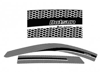 2 259 р. Дефлектора окон CA-Plastic  Datsun mi-DO (2014-2024) (Серия Art белая, Без хром.молдинга). Увеличить фотографию 1