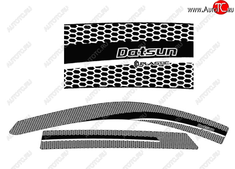 2 259 р. Дефлектора окон CA-Plastic  Datsun mi-DO (2014-2024) (Серия Art белая, Без хром.молдинга)