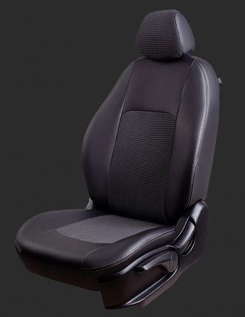 Чехлы для сидений Lord Autofashion Турин (экокожа/жаккард, спинка и сиденье 60/40, 3 Г-образных подголовника). Datsun on-DO рестайлинг (2019-2024)