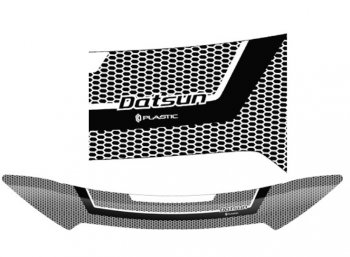 2 399 р. Дефлектор капота CA-Plastiс  Datsun on-DO  дорестайлинг (2014-2019) (Серия Art серебро). Увеличить фотографию 1
