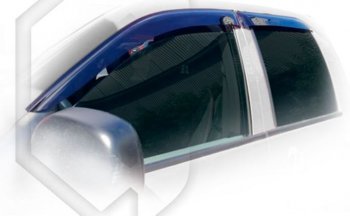 2 059 р. Дефлектора окон (Crew Cab) CA-Plastic  Dodge Ram  DJ, DS (2008-2012) (Classic полупрозрачный, Без хром.молдинга). Увеличить фотографию 1