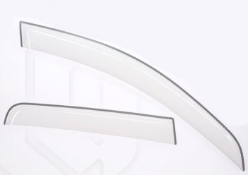 2 349 р. Дефлектора окон CA-Plastic  FAW Besturn X80 (2017-2024) (Шелкография белая, Без хром.молдинга). Увеличить фотографию 1