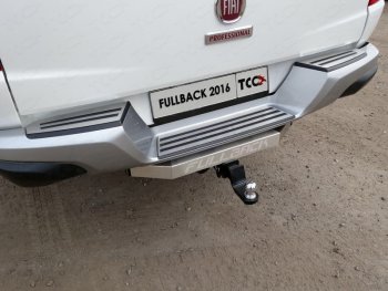 Фаркоп (тягово-сцепное устройство) TCC (надпись Fullback, с задним бампером) Fiat Fullback (2016-2018)  (Оцинкованный, шар E - нержавейка)