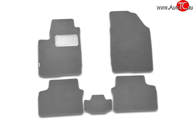 1 934 р. Комплект ковриков в салон 5D (хетчбек) Element-Autofamily 5 шт. (текстиль, серые) Fiat Grande Punto (2012-2024)