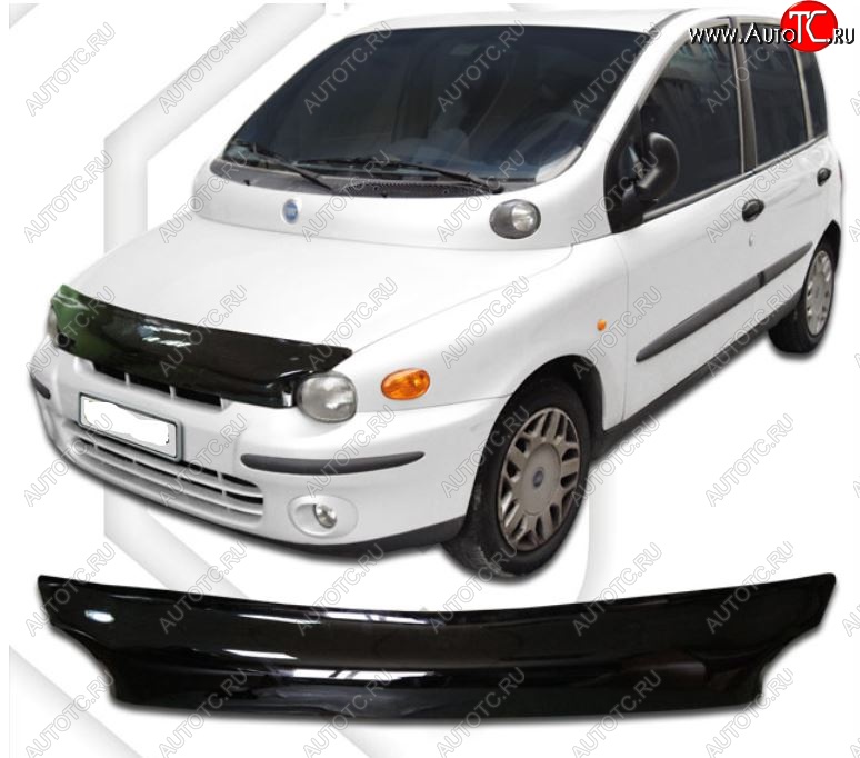 2 169 р. Дефлектор капота CA-Plastic  Fiat Multipla (1998-2010) (Classic черный, Без надписи)