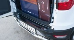 Накладка защитная на верхнюю часть заднего бампера Russtal (лист нержавеющий зеркальный) Ford EcoSport дорестайлинг (2013-2019)