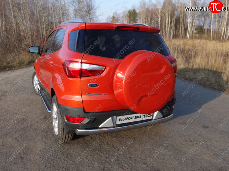 14 899 р. Защита заднего бампера (овальная) ТСС (нержавейка d75х42 мм) Ford EcoSport дорестайлинг (2013-2019)