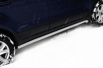 6 349 р. Защита порогов Souz96 (нержавеющая сталь d60)  Ford EcoSport (2013-2019). Увеличить фотографию 1