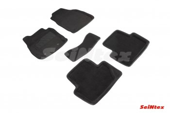 4 999 р. Комплект 3D ковриков в салон (ворсовые / чёрные) Seintex  Ford EcoSport (2013-2019). Увеличить фотографию 1