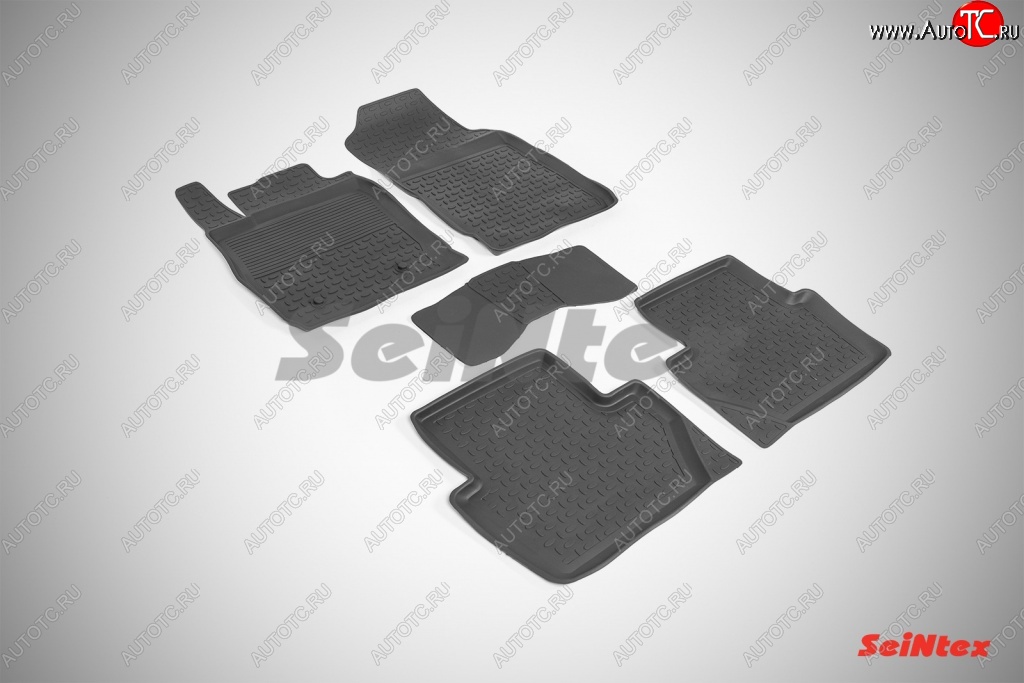 4 599 р. Износостойкие коврики в салон с высоким бортом SeiNtex Premium 4 шт. (резина)  Ford EcoSport (2013-2019)